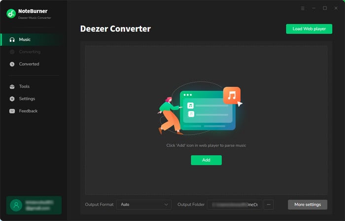 Deezer Music Converter Main Interface
