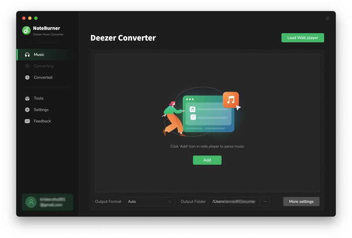 Deezer Music Converter Main Interface